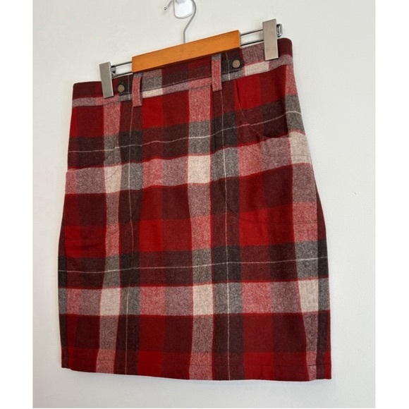 Pendleton Plaid 100 Wool Mini Skirt Womens Size S Red Heritage Print - Picture 2 of 12